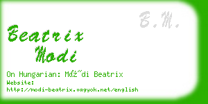 beatrix modi business card